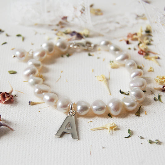 Personalised Girl's Pearl Bracelet