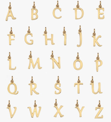 Solid 9ct Gold Script Initial Necklace