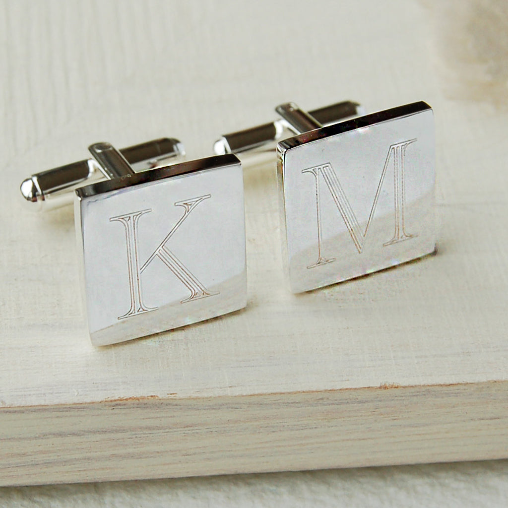 Square Initial Cufflinks