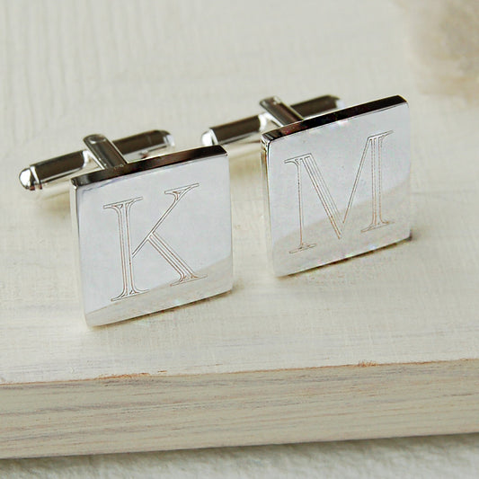 Square Initial Cufflinks